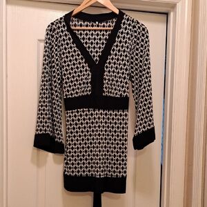 Black and White Patterned Dress